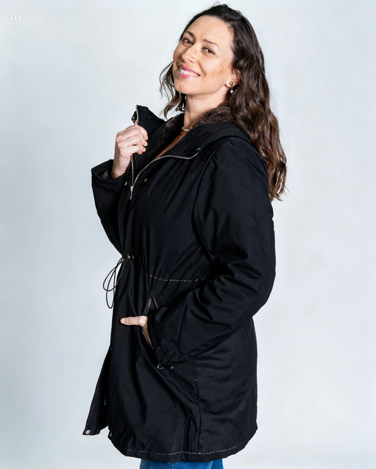 Parka Piel Negro