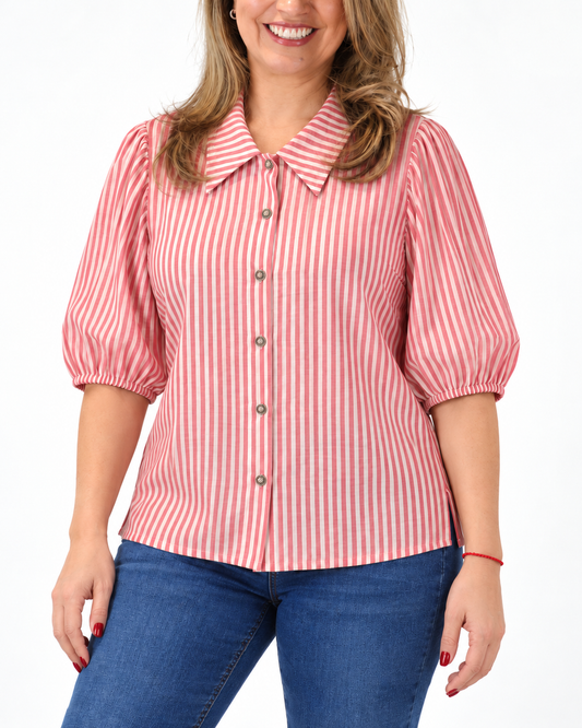 Blusa Listada Paloma Rosada