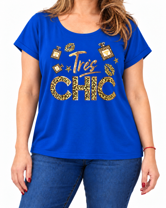 Polera Chic Print Azul