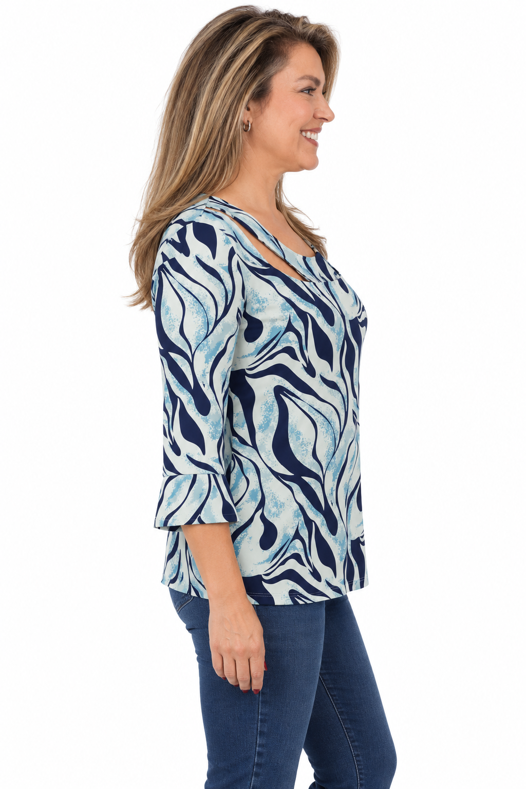 Polera Karin Cebra Celeste