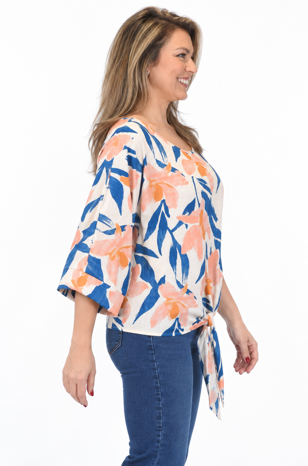 Blusa Flores Loreto Azul