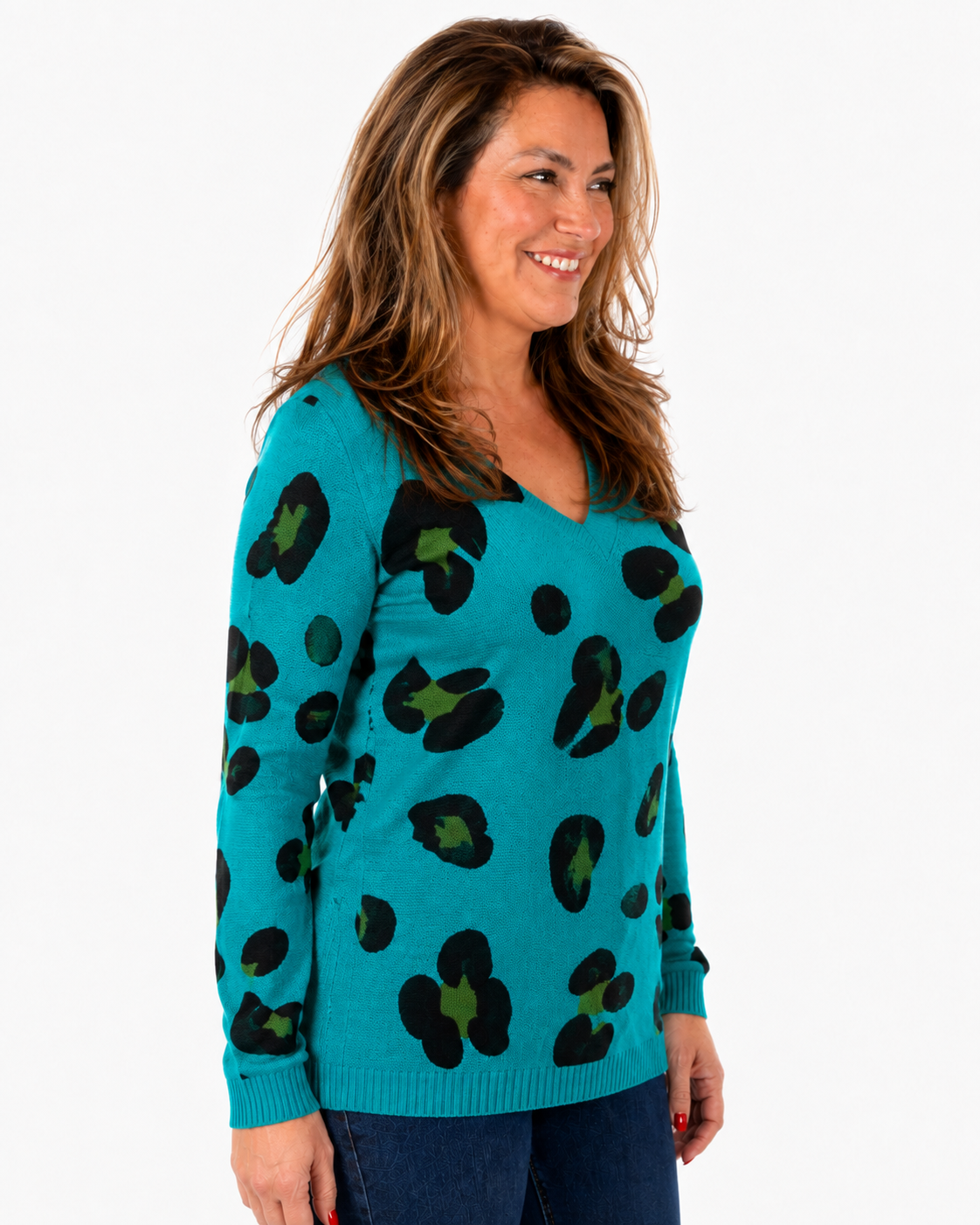 Sweater Hilo Print Selva Turquesa