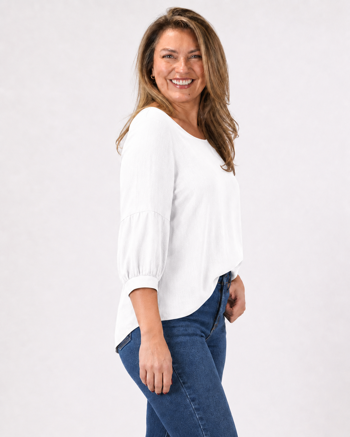 Blusa Luz Manga Globo Blanco