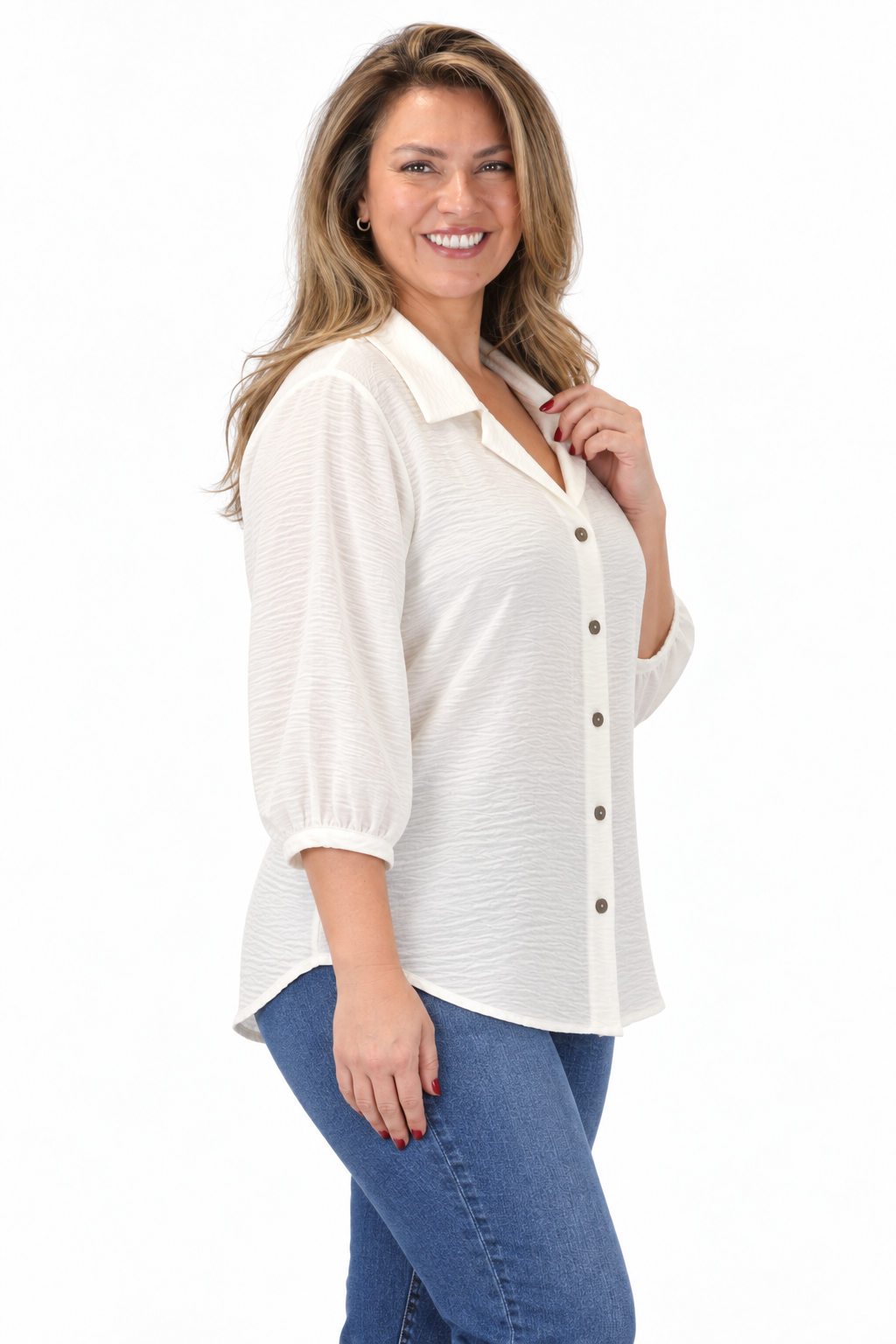 Blusa Botones Amanda Blanco