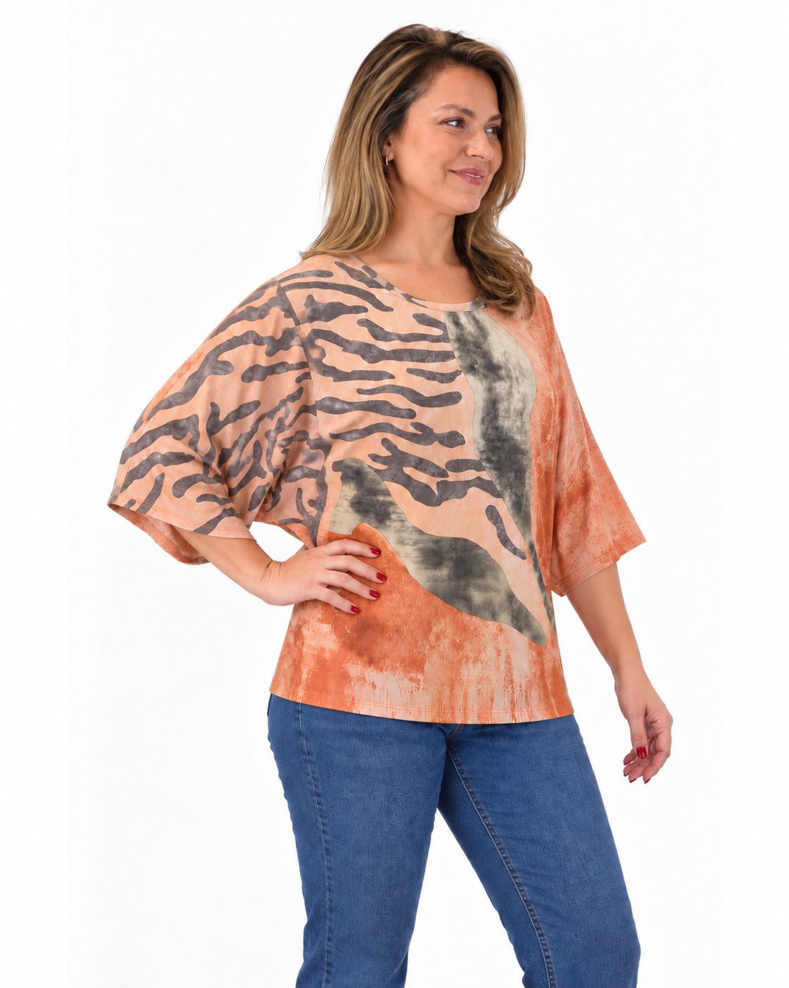 Polera Manga Murcielaga Catalina Naranja