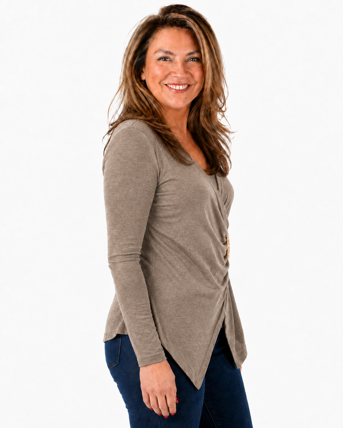 Polera Emily Hebilla Beige