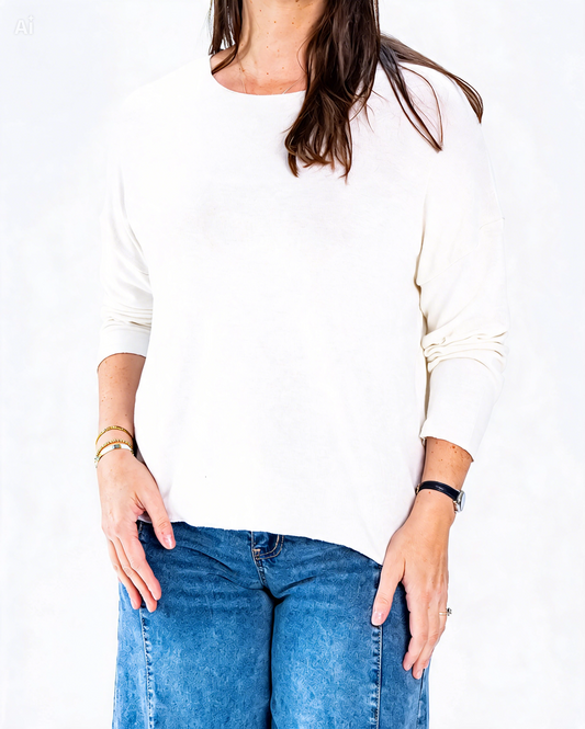 Polera Hilo Liso Miriam Blanco