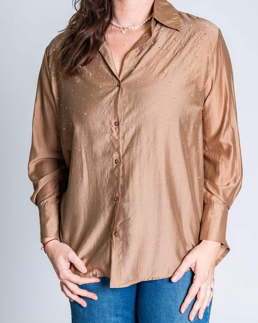 Blusa Brillitos Camel