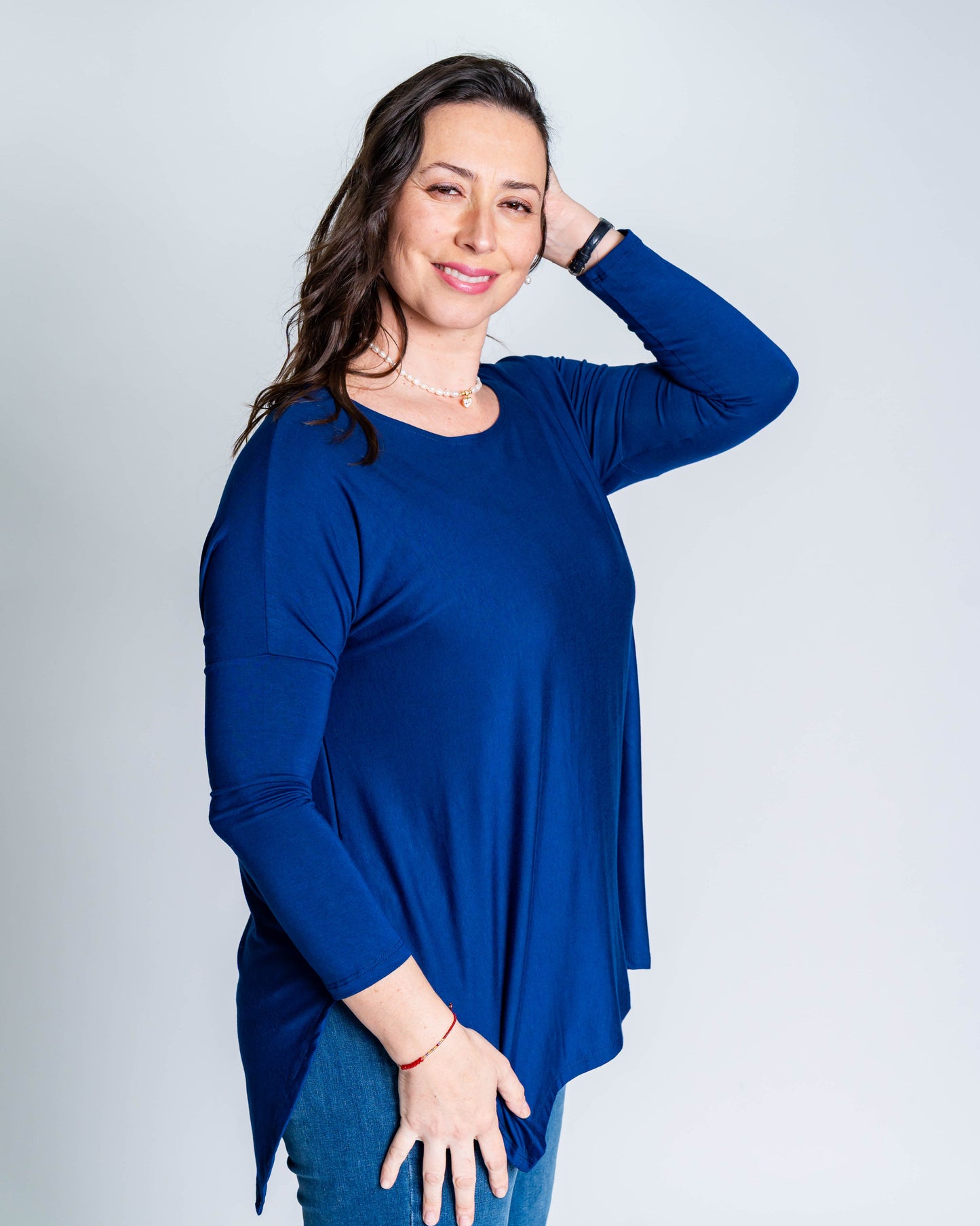 Polera Cony Manga Larga Azul Marino
