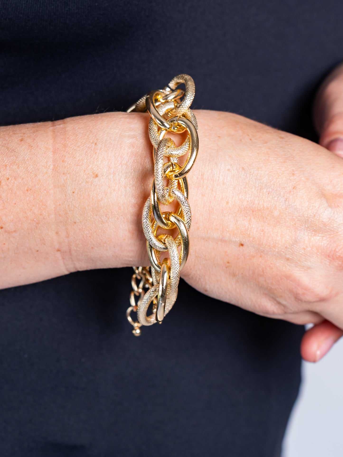 Pulsera Cadenas Dorado