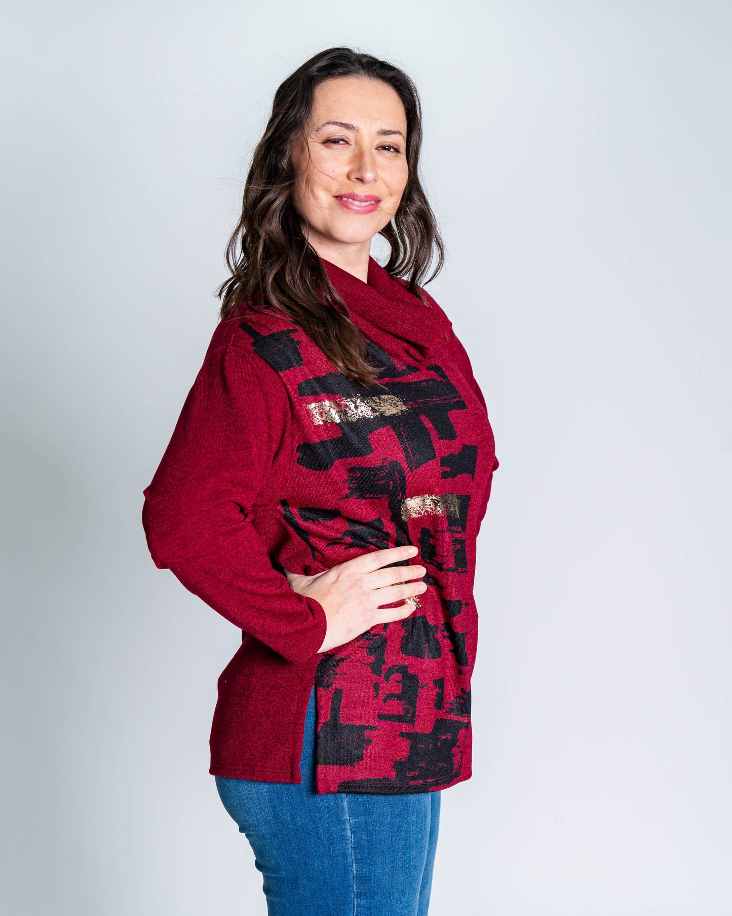 Polera Lanilla Dannae Burdeo