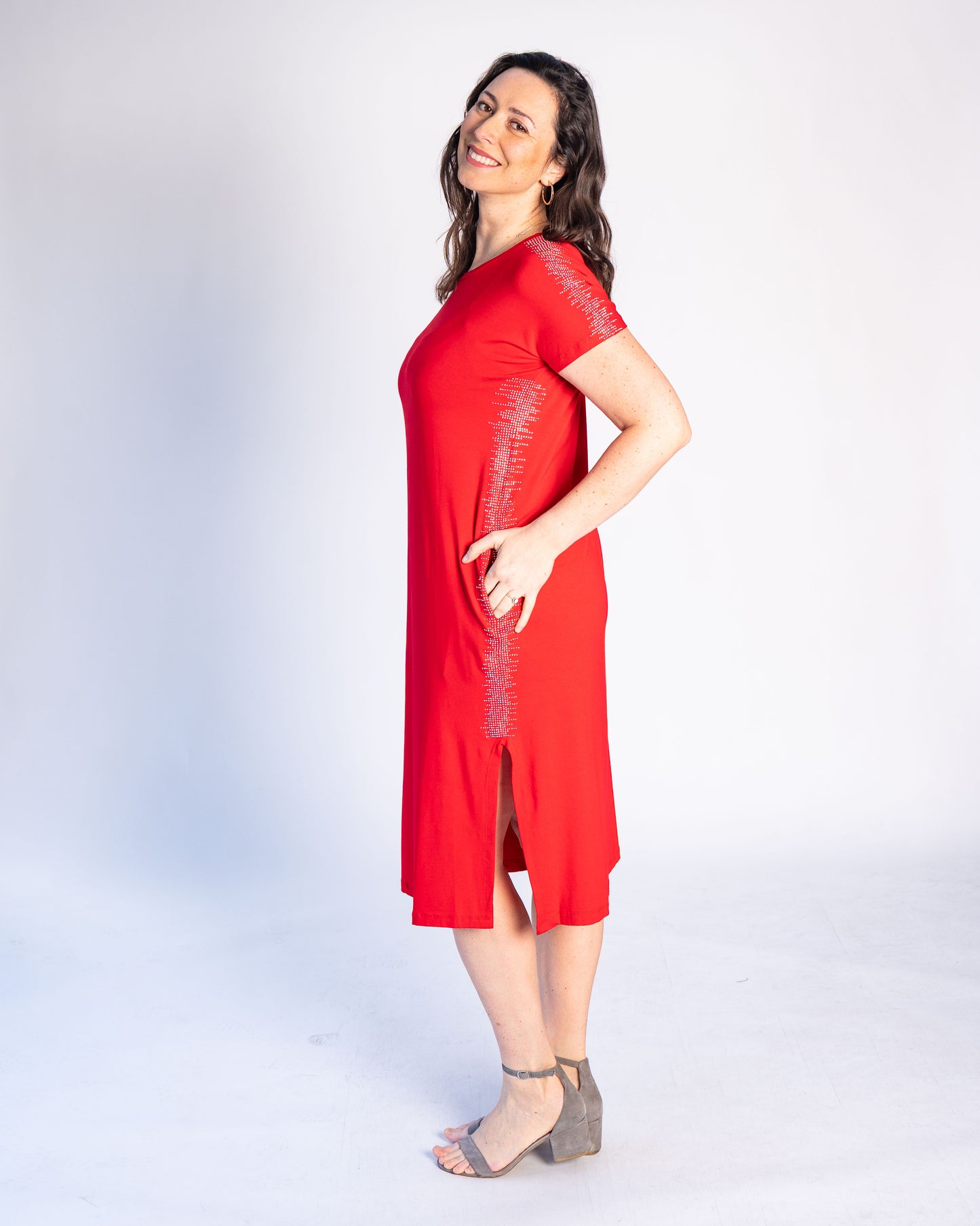 Vestido BR Brillos Rojo