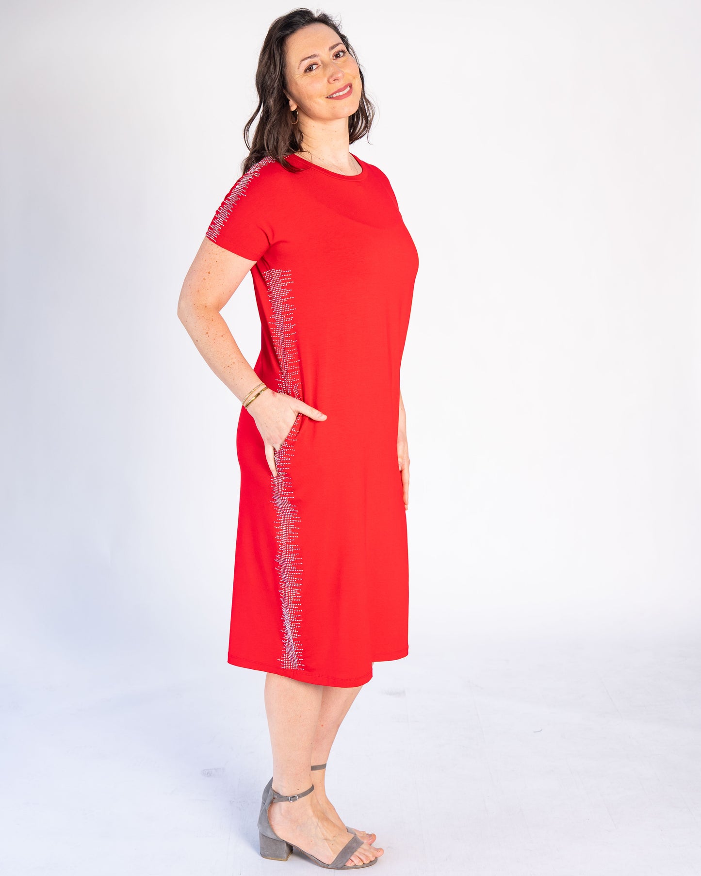 Vestido BR Brillos Rojo
