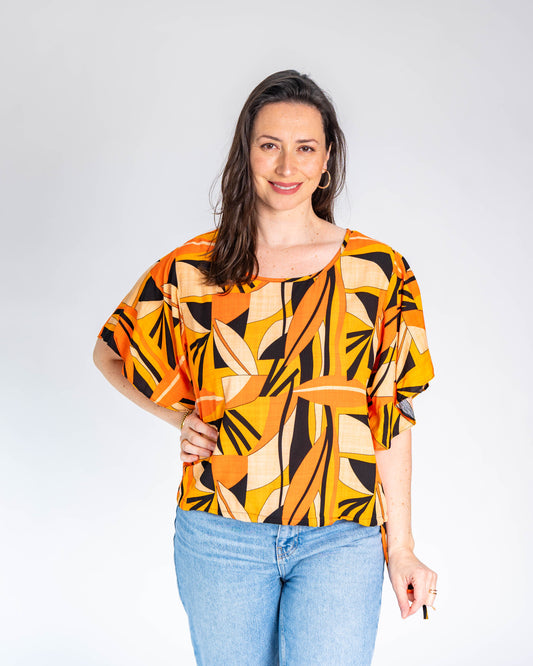 Polera BR Tatiana Figuras Naranja