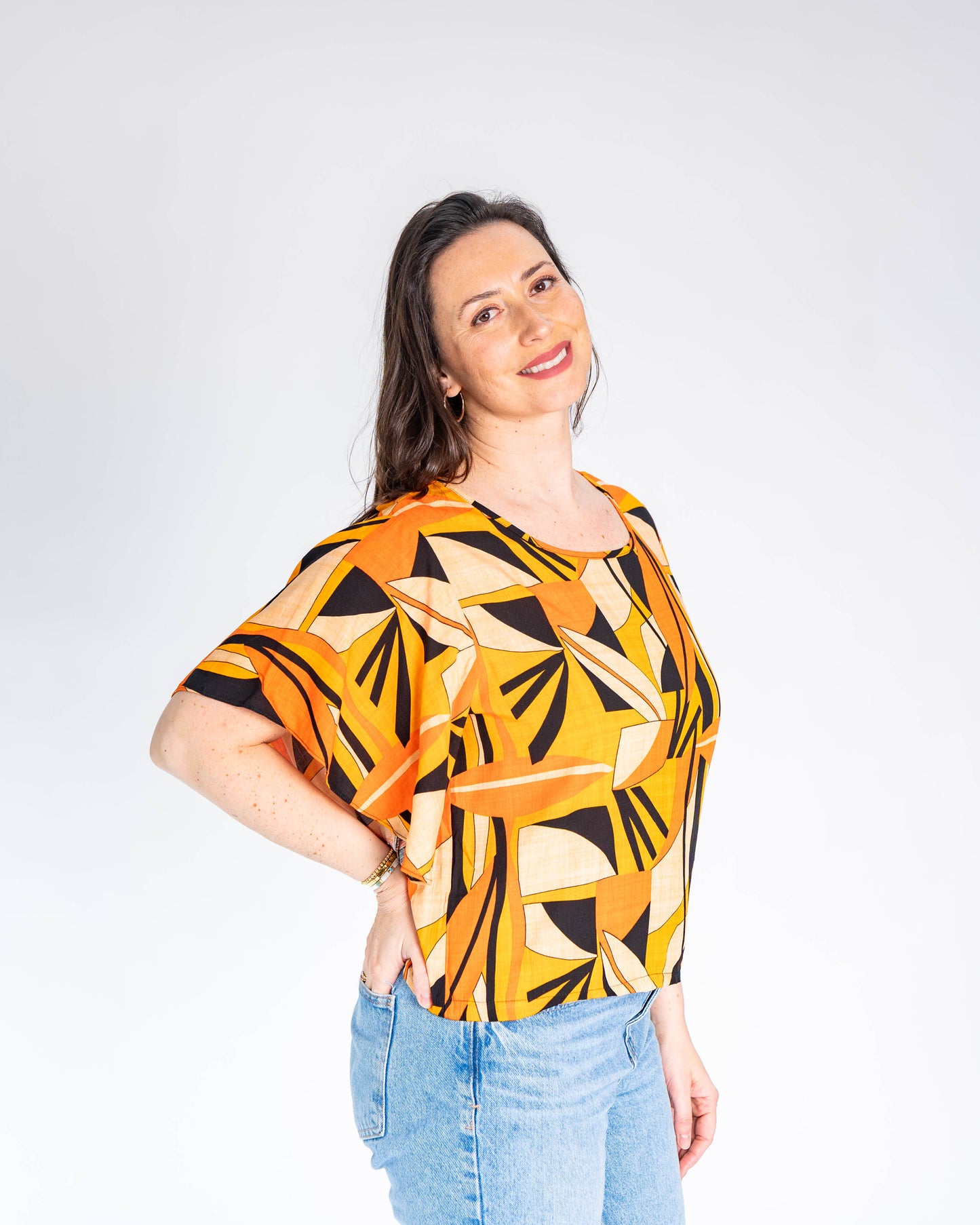 Polera BR Tatiana Figuras Naranja