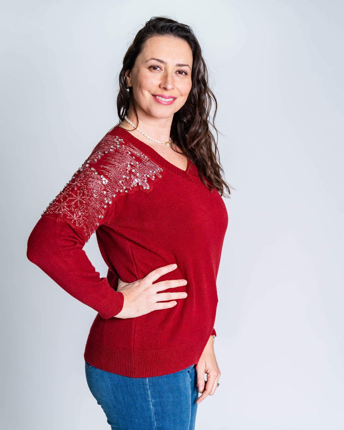 Sweater Piedras Burdeo