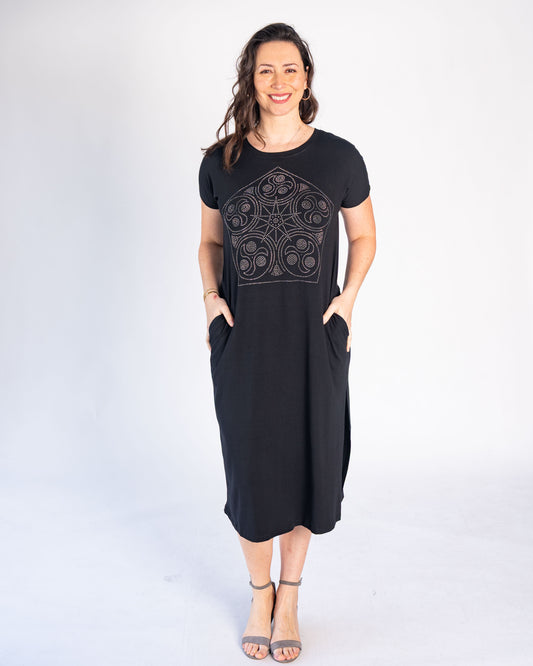 Vestido BR Brillos Negro Estrella