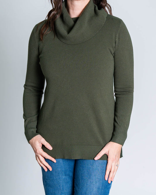 Sweater Cuello Alto Brillitos Verde