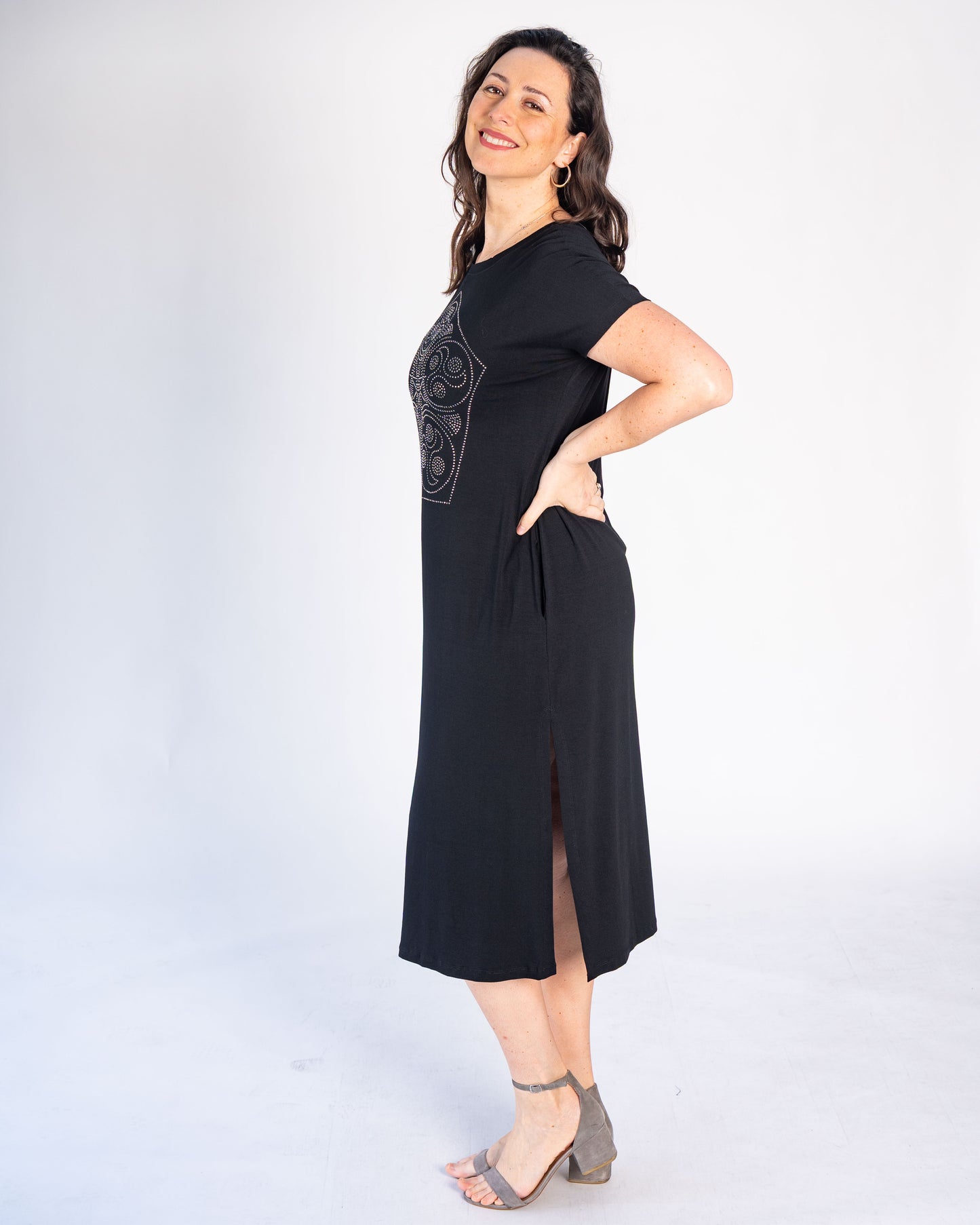 Vestido BR Brillos Negro Estrella