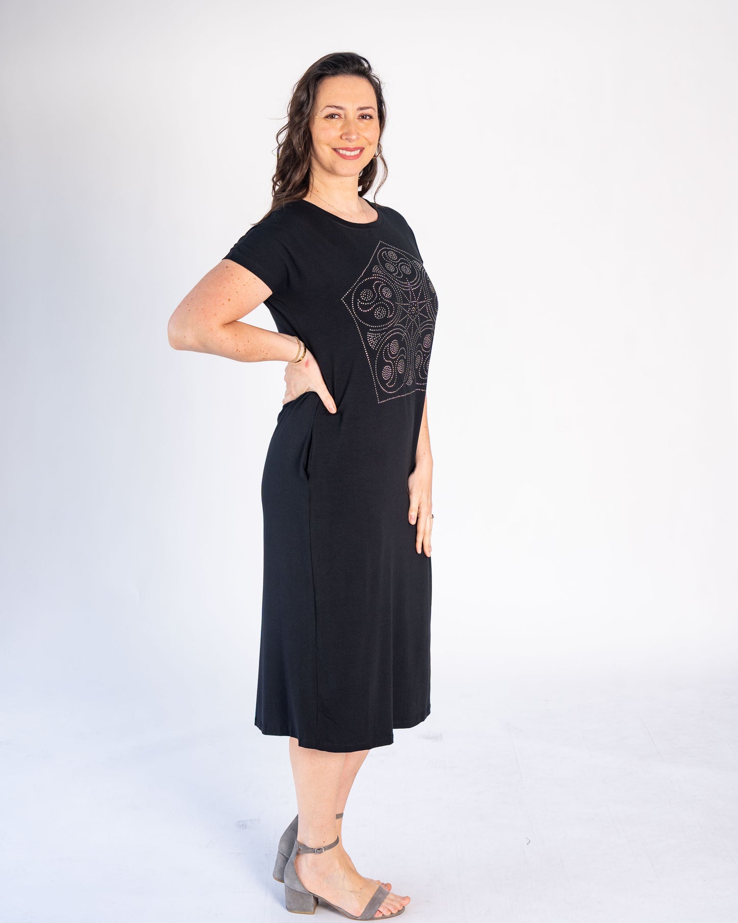 Vestido BR Brillos Negro Estrella