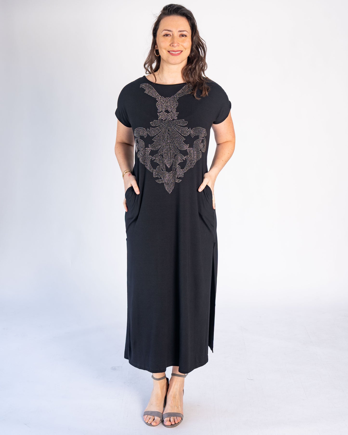Vestido BR Brillos Negro