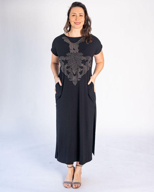 Vestido BR Brillos Negro