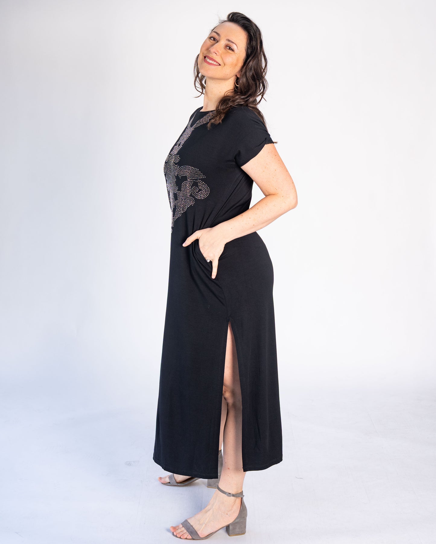 Vestido BR Brillos Negro