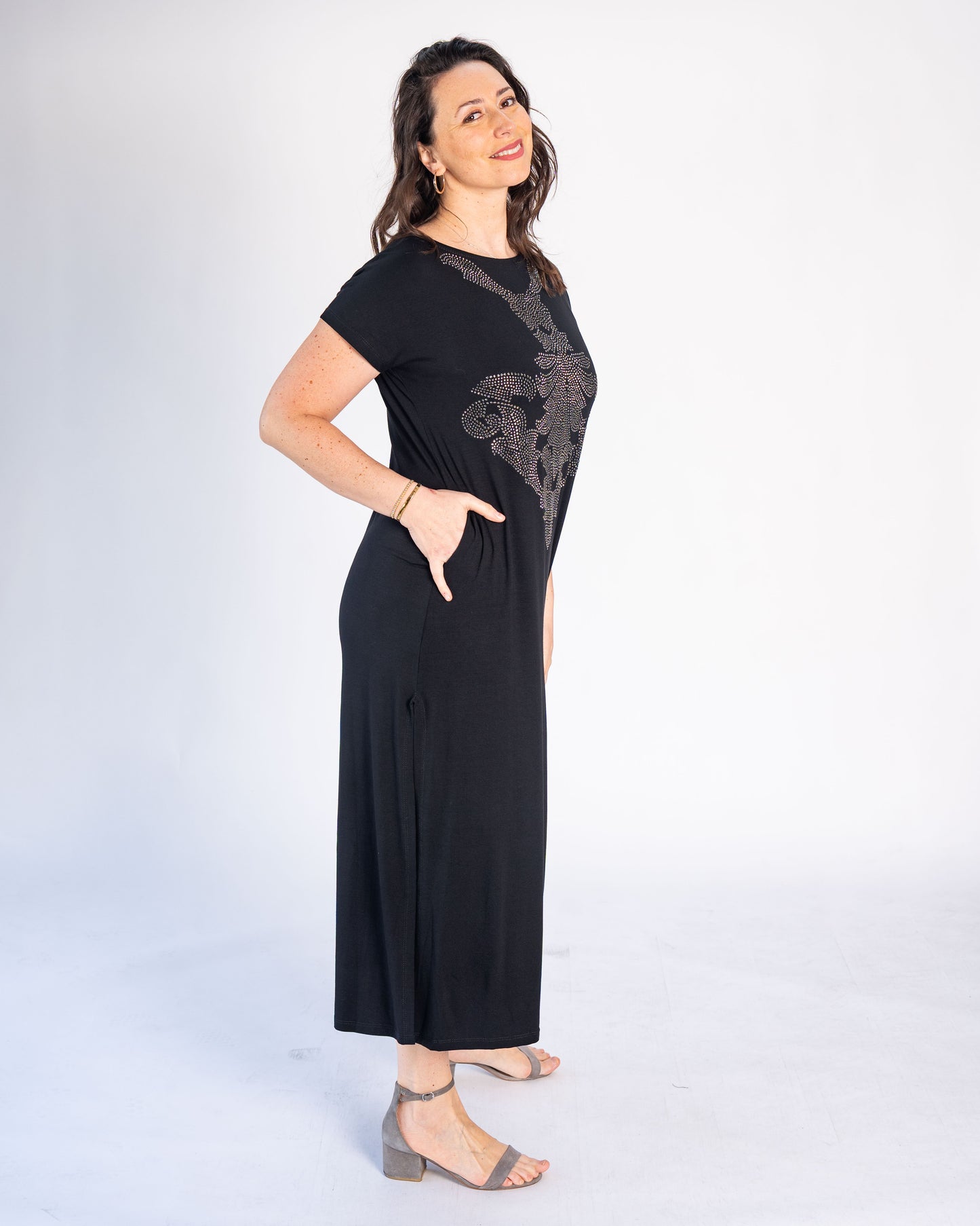 Vestido BR Brillos Negro