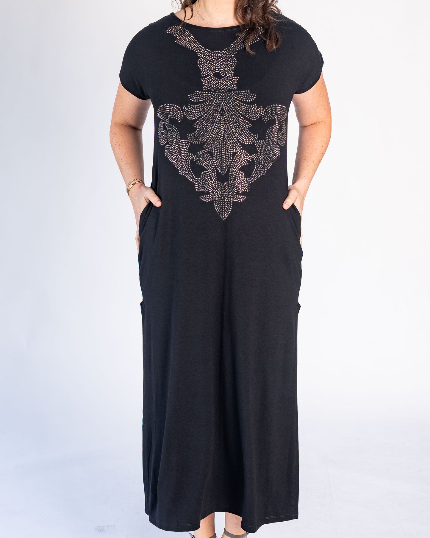 Vestido BR Brillos Negro