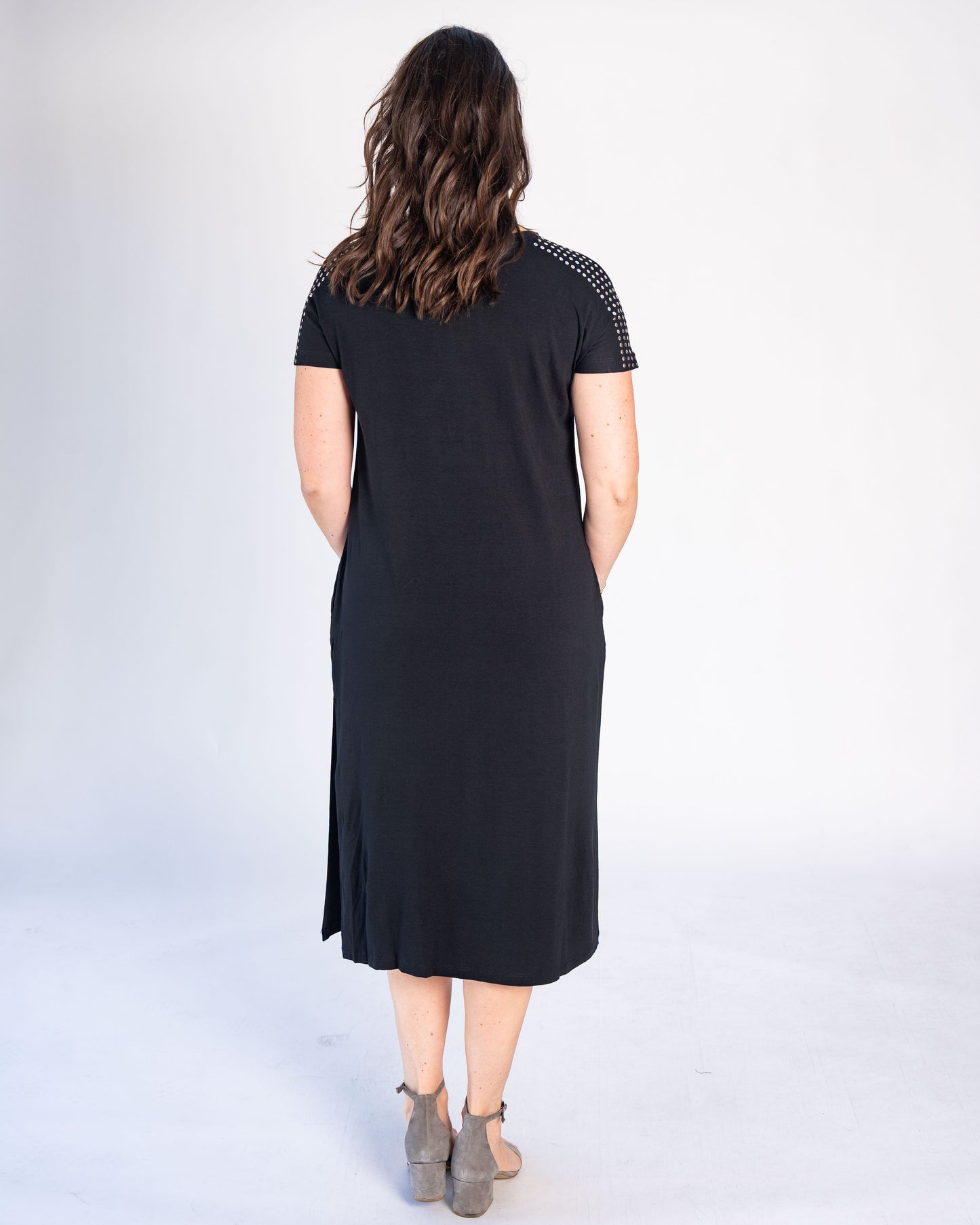 Vestido BR Brillos Negro Tachas