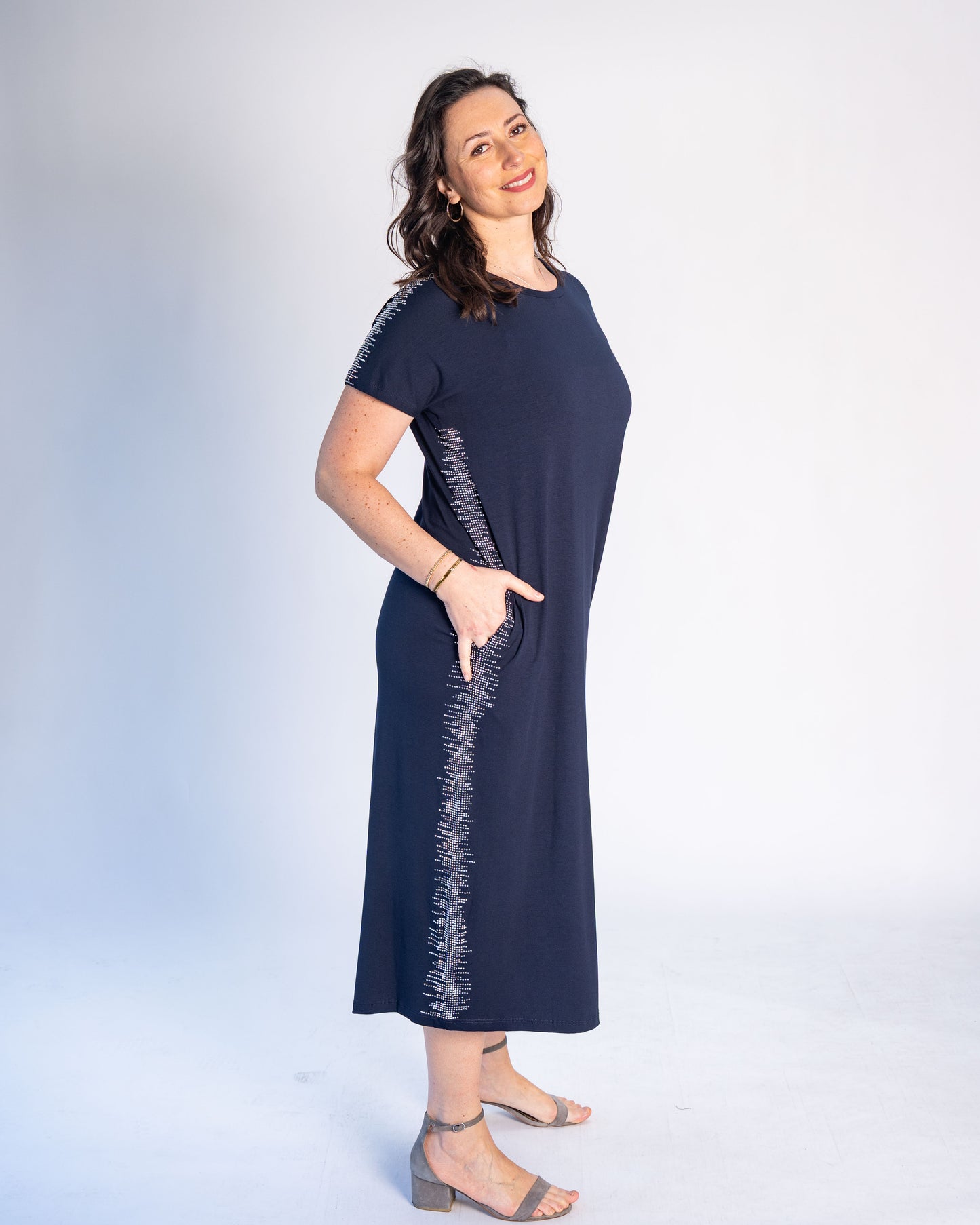 Vestido BR Brillos Azul