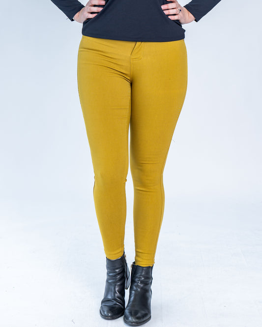Leggins Elasticados Tiro Alto Mostaza