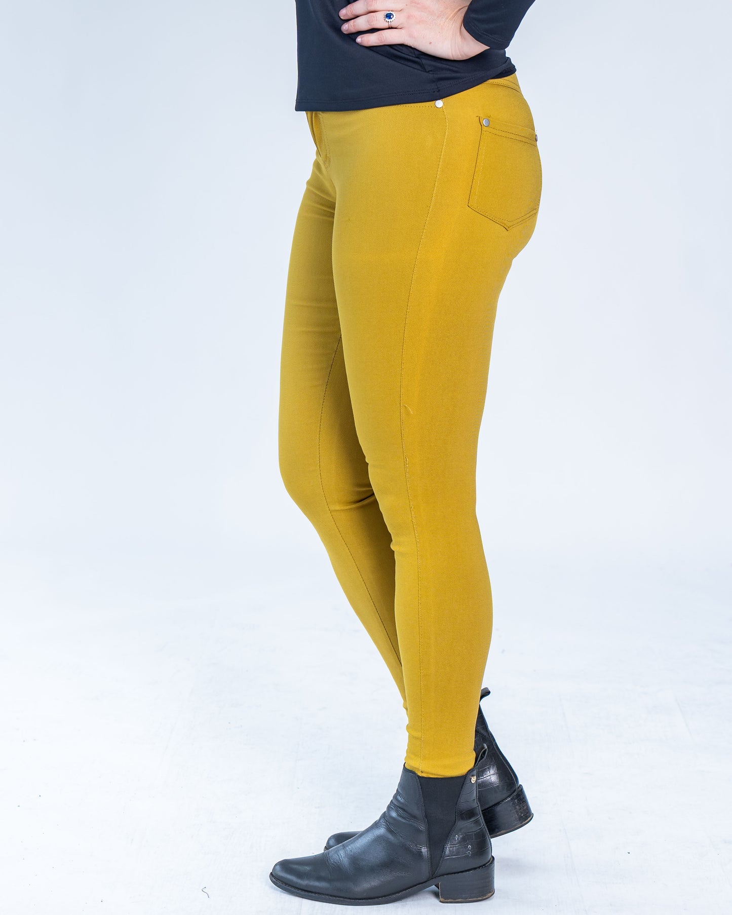 Leggins Elasticados Tiro Alto Mostaza