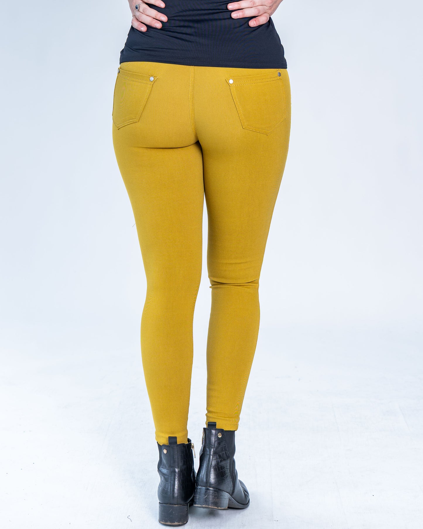 Leggins Elasticados Tiro Alto Mostaza