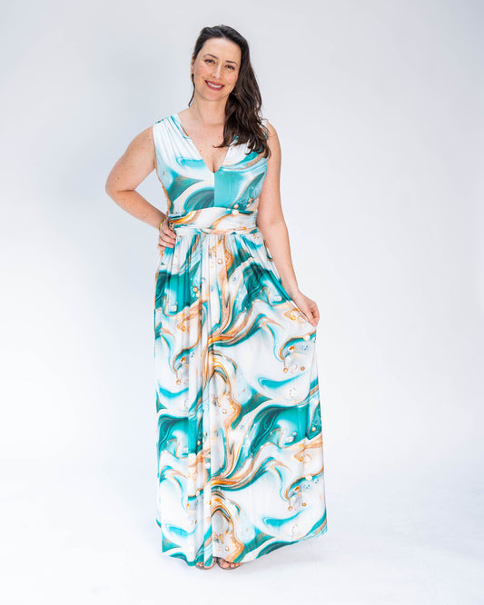 Vestido Brasileño Selena Calipso Cielo