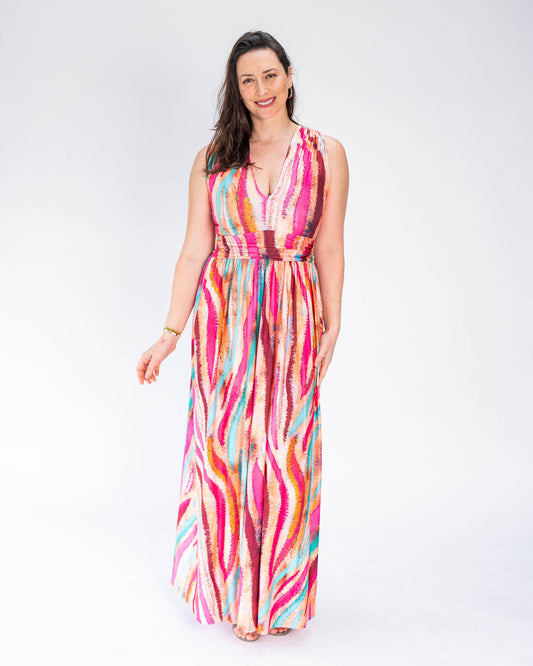 Vestido Brasileño Selena Naranjo Multicolor