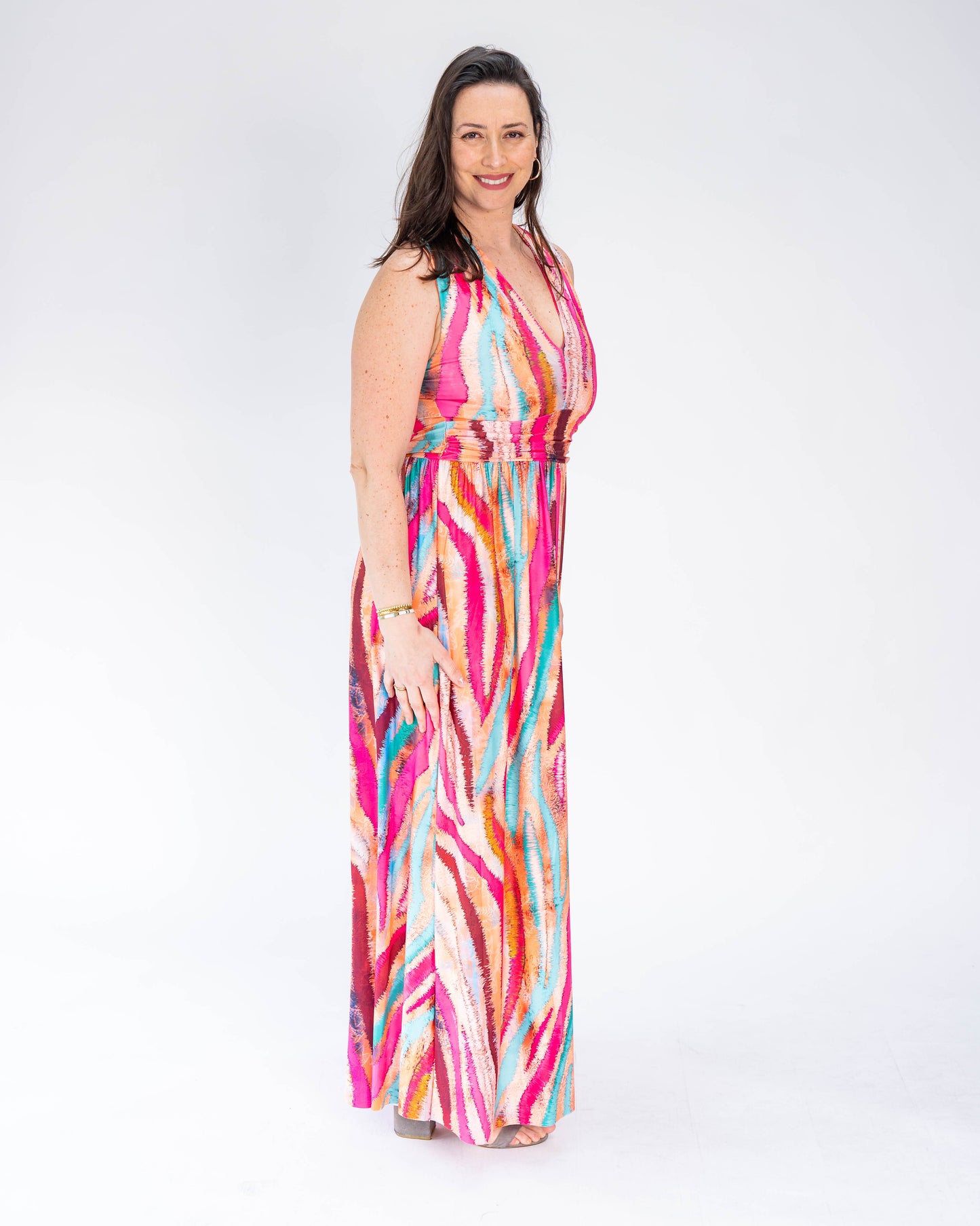 Vestido Brasileño Selena Naranjo Multicolor