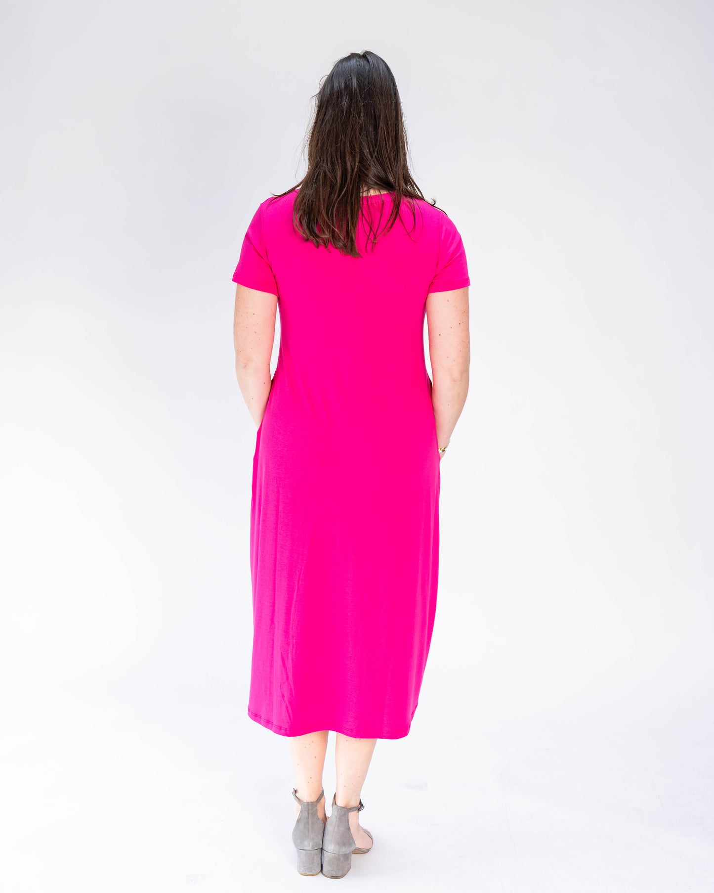 Vestido BR Círculos Print Fucsia