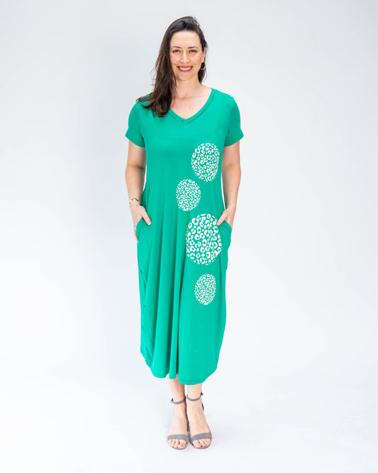 Vestido BR Círculos Print Verde