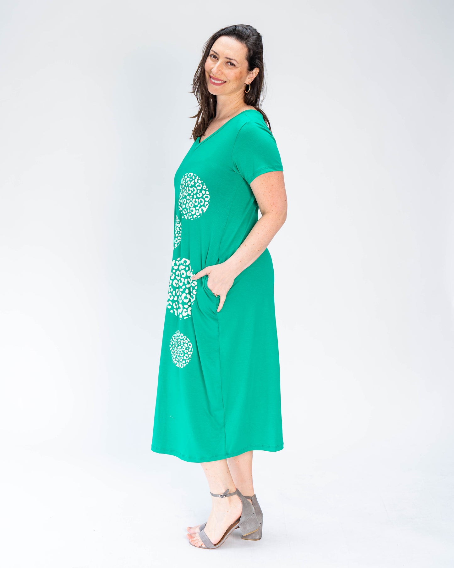 Vestido BR Círculos Print Verde