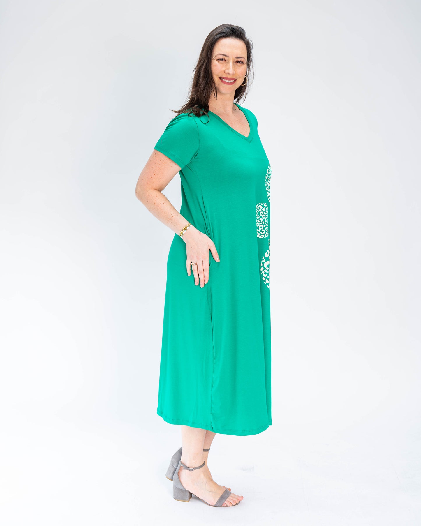 Vestido BR Círculos Print Verde