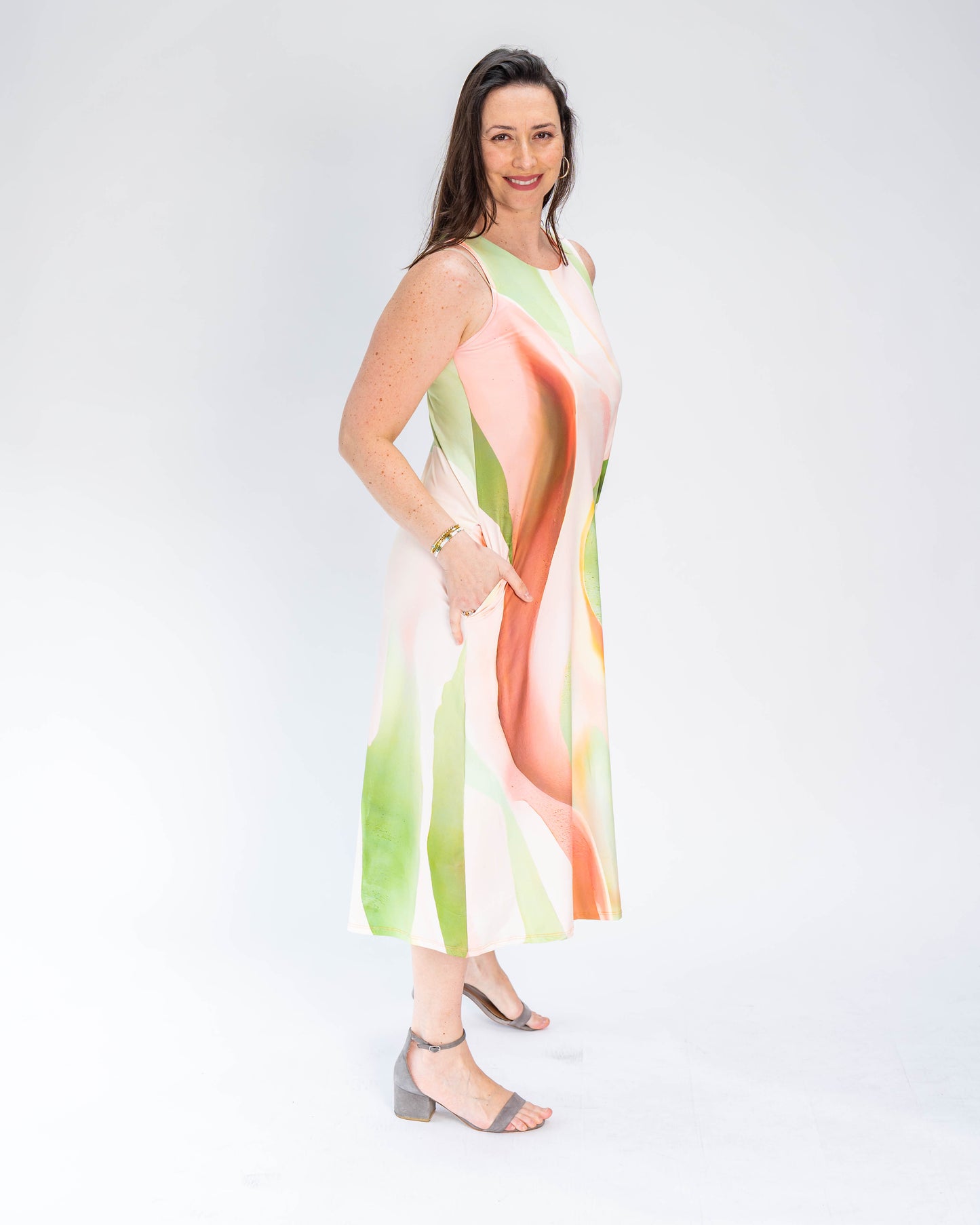 Vestido BR Mary Verde Naranjo