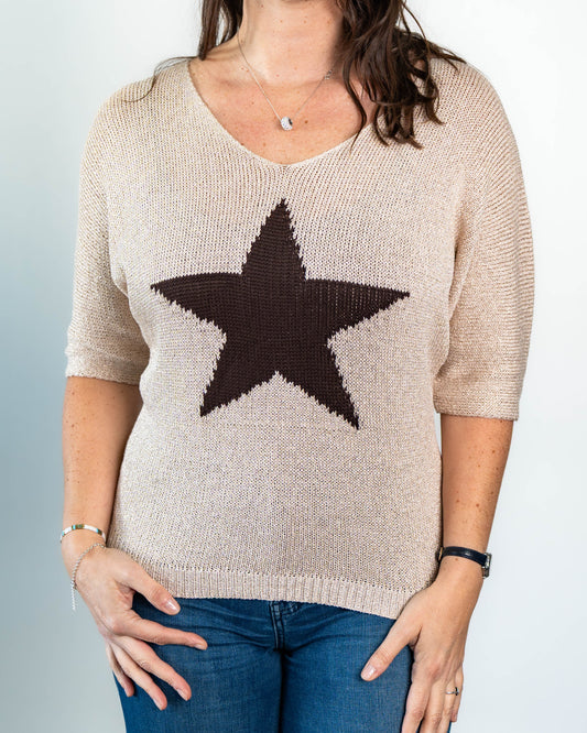 Sweater Star Beige