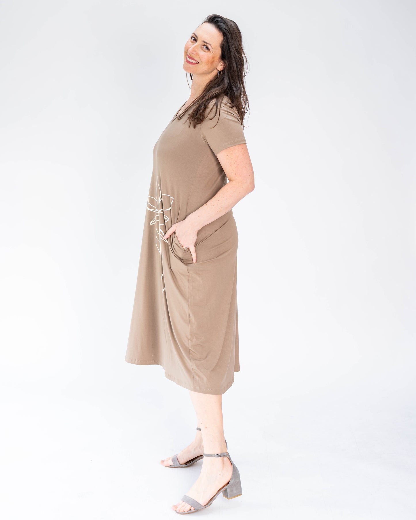 Vestido BR Hibiscus Beige