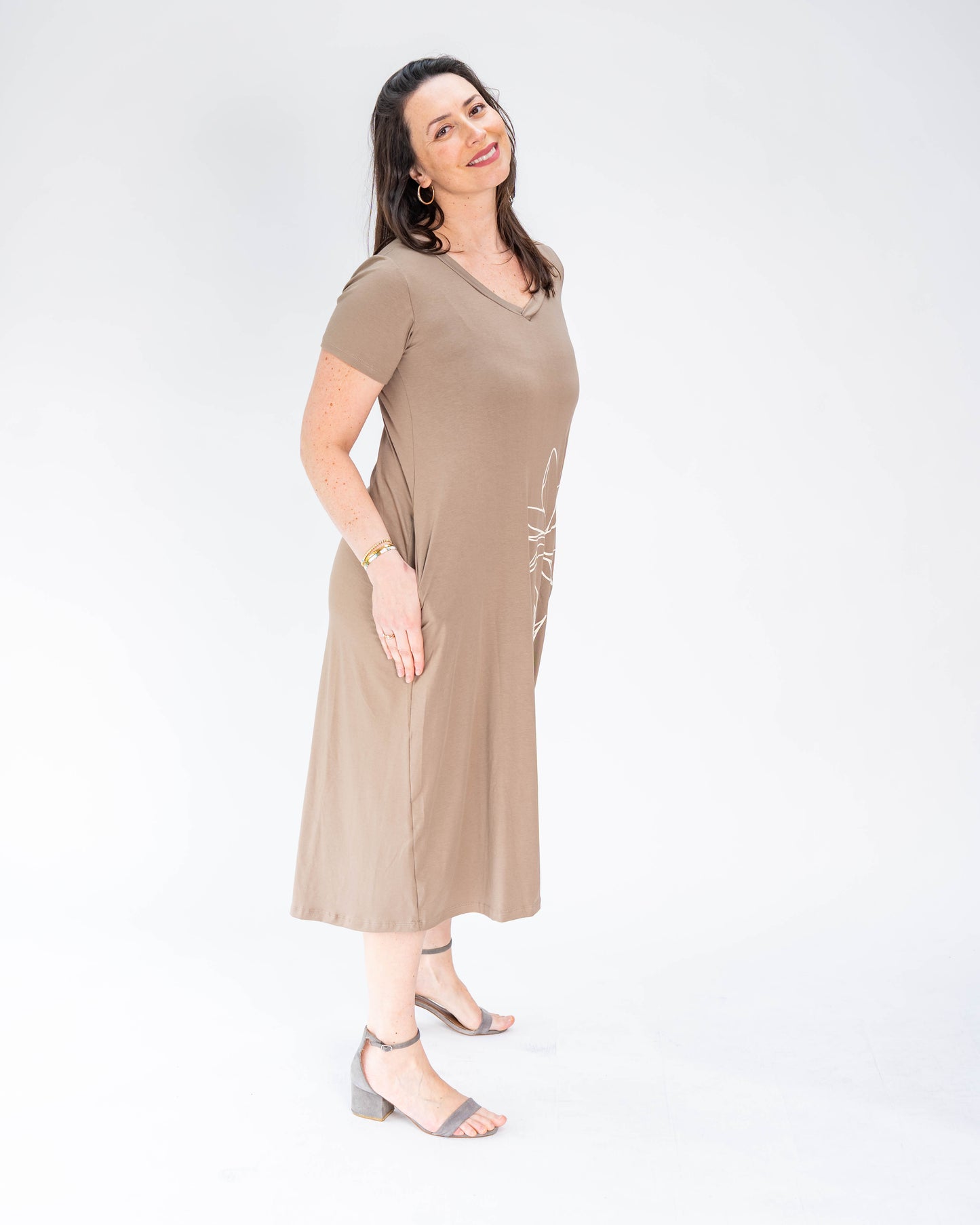 Vestido BR Hibiscus Beige