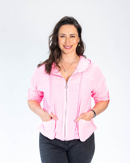 Bomber Semi Lino Cote Rosado