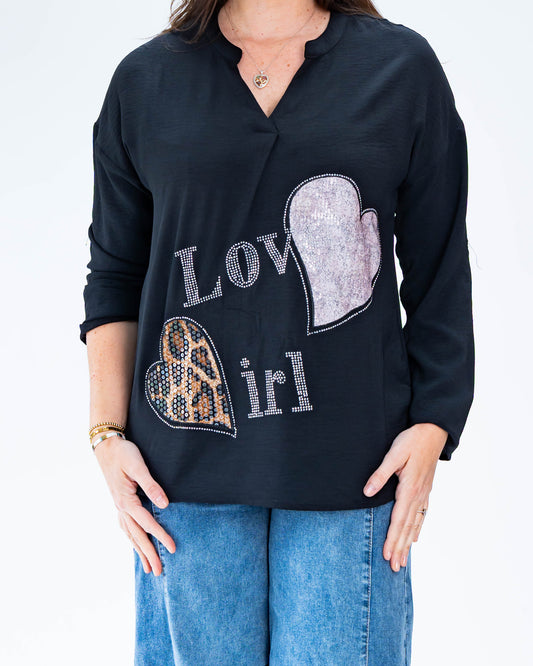 Blusa Andrea Corazón Negro