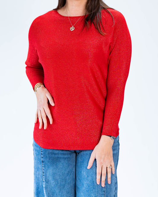 Sweater Lurex Fernanda Rojo