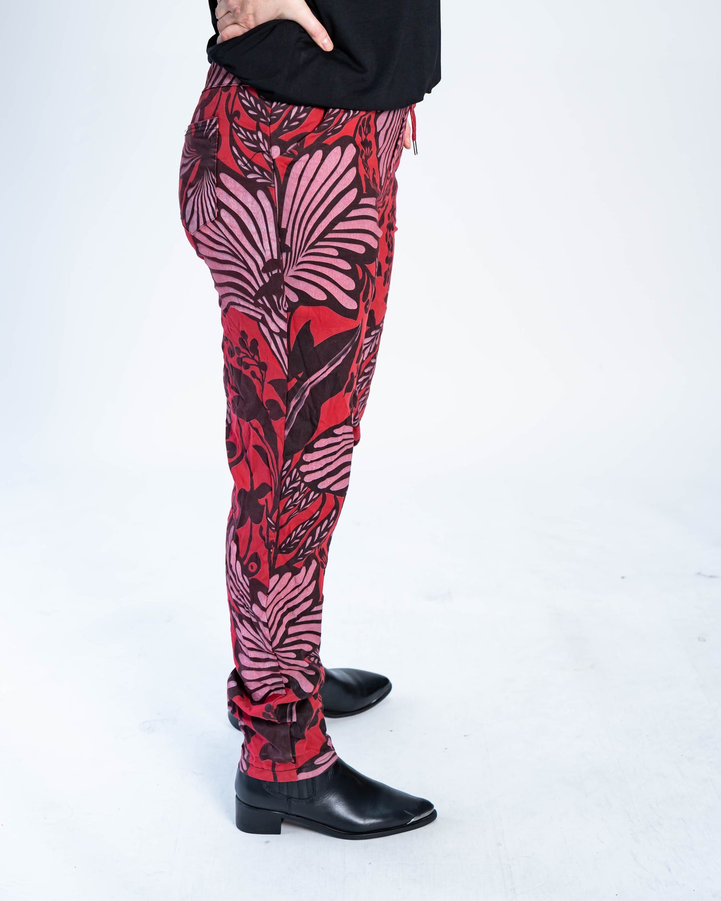 Pantalón Bernardo Estampado Rojo