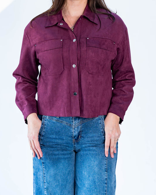 Chaqueta Biker Jesu Gamuza Merlot